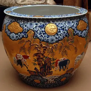 Large Chinese fish bowl