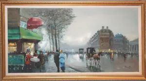 French School 20th Century oil on canvas, "Paris