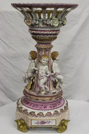 A beautiful Dresden porcelain floor planter