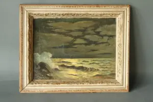 OIL ON CANVAS SEASCAPE SIGNED WILLIAM H. SCHWARZ