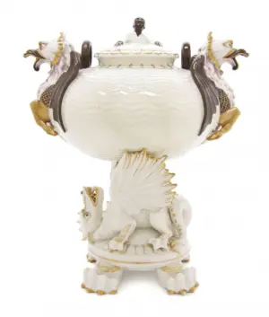 A Belleek Chinese Tea Urn, Height overall