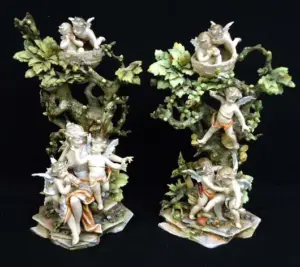 Pr Ornate Dresden Figural Groups