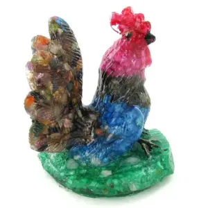 Nice Rooster Statue Multi-color Sapphire