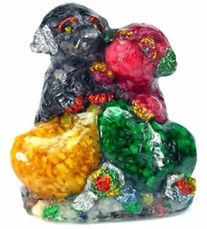 Dog Figurine Statue Fancy Sapphire Topaz