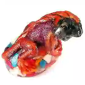 Iguana Figure Statue Fancy Sapphire & Topaz