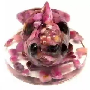 Appealing Pink Sapphire Goldfish Statue