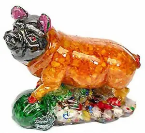 Pig Statue Statue Fancy Sapphire~Topaz