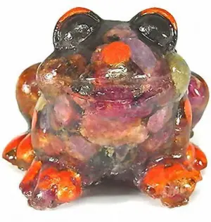 Premium Natural Red Ruby Frog Statue