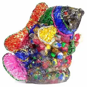 Good Sapphire & Topaz Fish Figure Statue