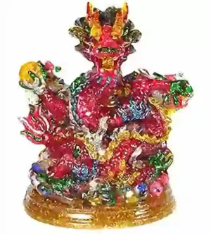 Sapphire & Topaz Dragon Figure Statue