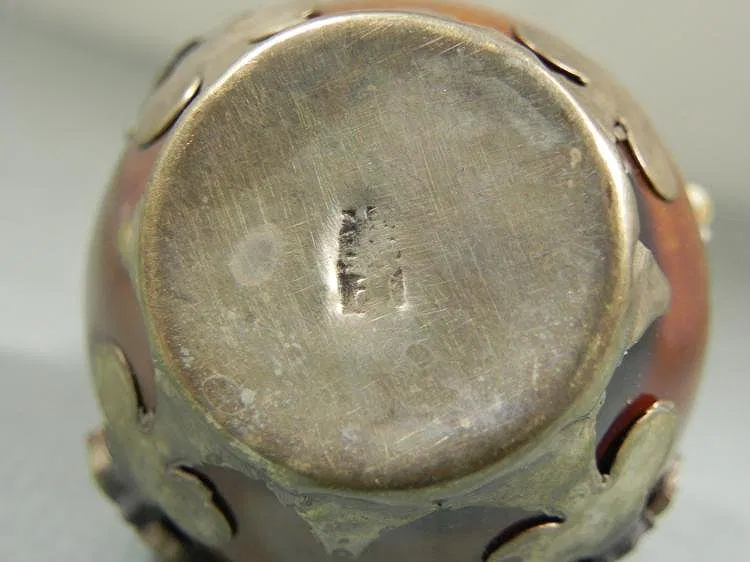 Antique Chinese Silver & Porcelain Dragon Snuff Bottle - Image 2