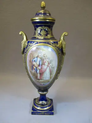 Antique French Sevres bronze & porcelain urn
