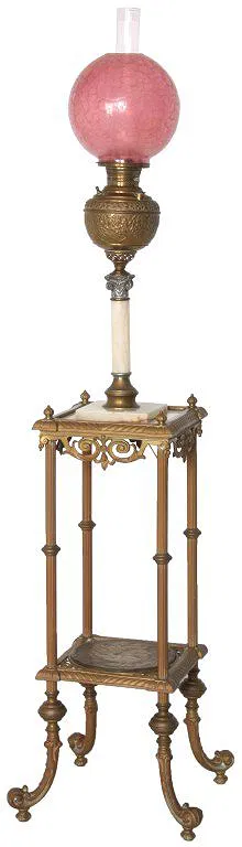 Brass & Onyx Piano Floor Lamp