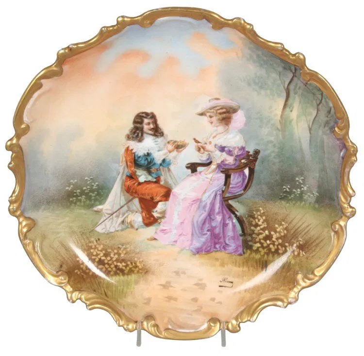 13 in. Limoges Paint Decorated Charger