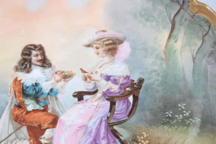 13 in. Limoges Paint Decorated Charger - Image 5