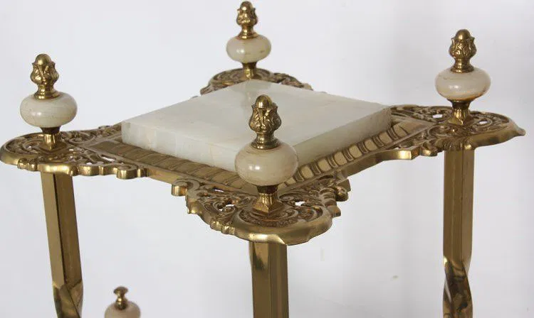 Gilt Brass & Onyx Plant Stand - Image 2