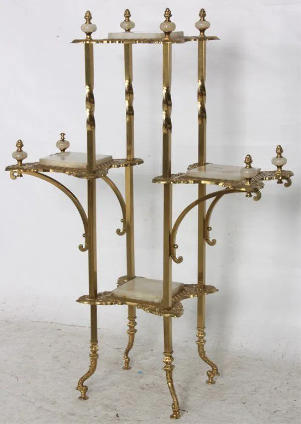 Gilt Brass & Onyx Plant Stand - Image 10