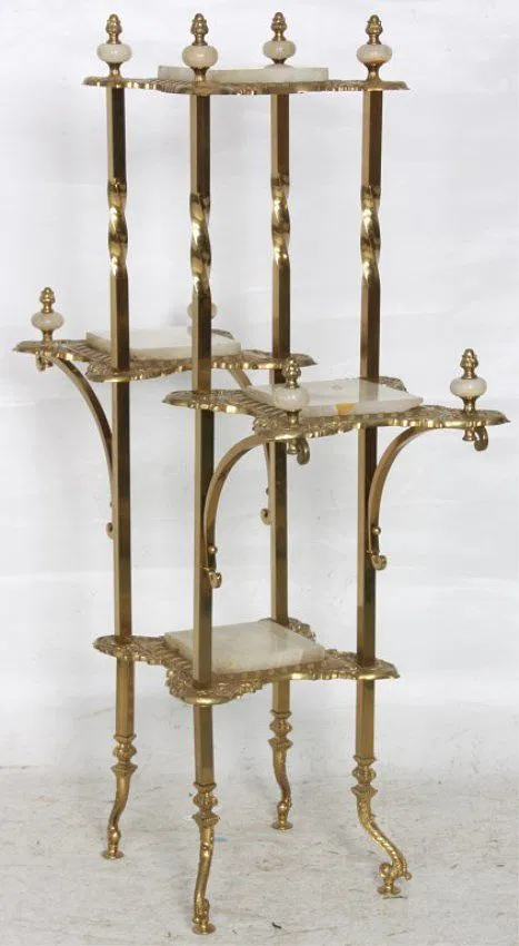 Gilt Brass & Onyx Plant Stand - Image 9