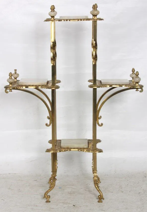 Gilt Brass & Onyx Plant Stand - Image 8