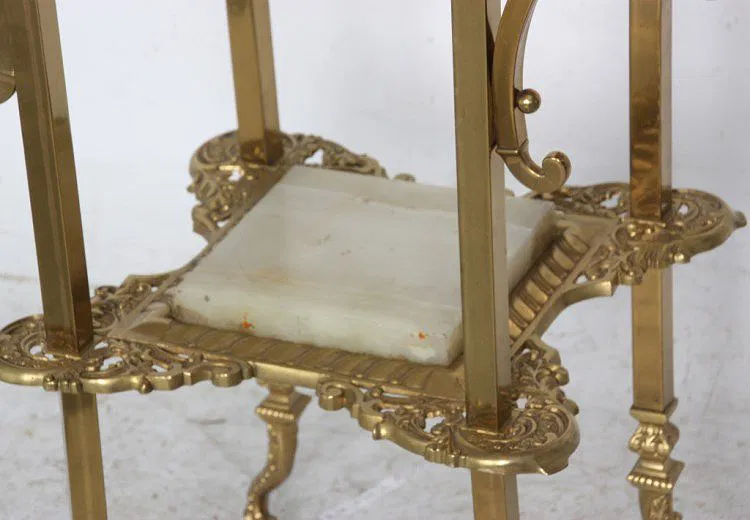 Gilt Brass & Onyx Plant Stand - Image 6