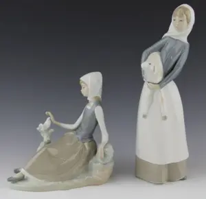 LLADRO 4584 GIRL WITH LAMB 4660 SHEPHERDESS W/DOVE