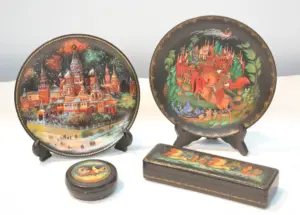(2) ARTIST SIGNED RUSSIAN LACQUER BOXES &