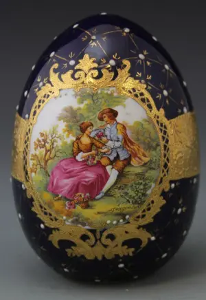 LARGE LIMOGES PORCELAIN EGG