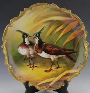 L.R.L LIMOGES FRANCE HAND PAINTED HANGING PLAQUE