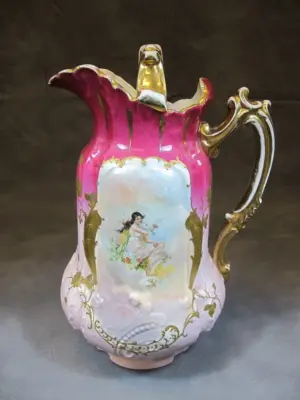 Old Limoges porcelain pitcher